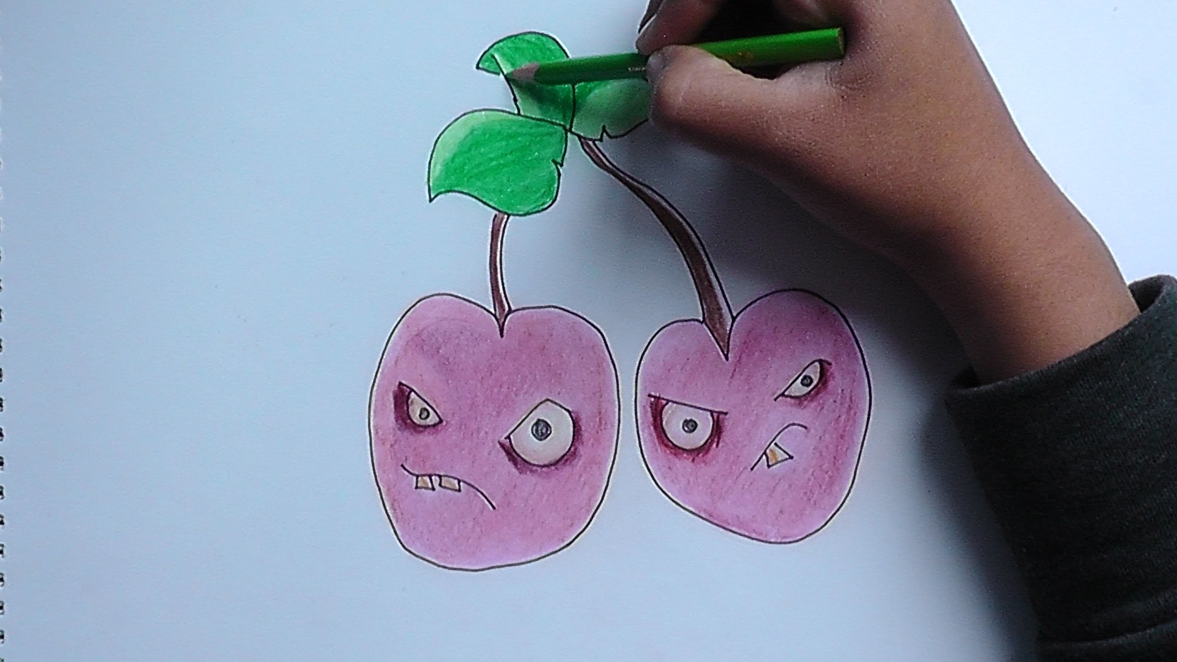 Como dibujar a Petacereza (Plantas vs Zombies) - How to draw a Petacereza