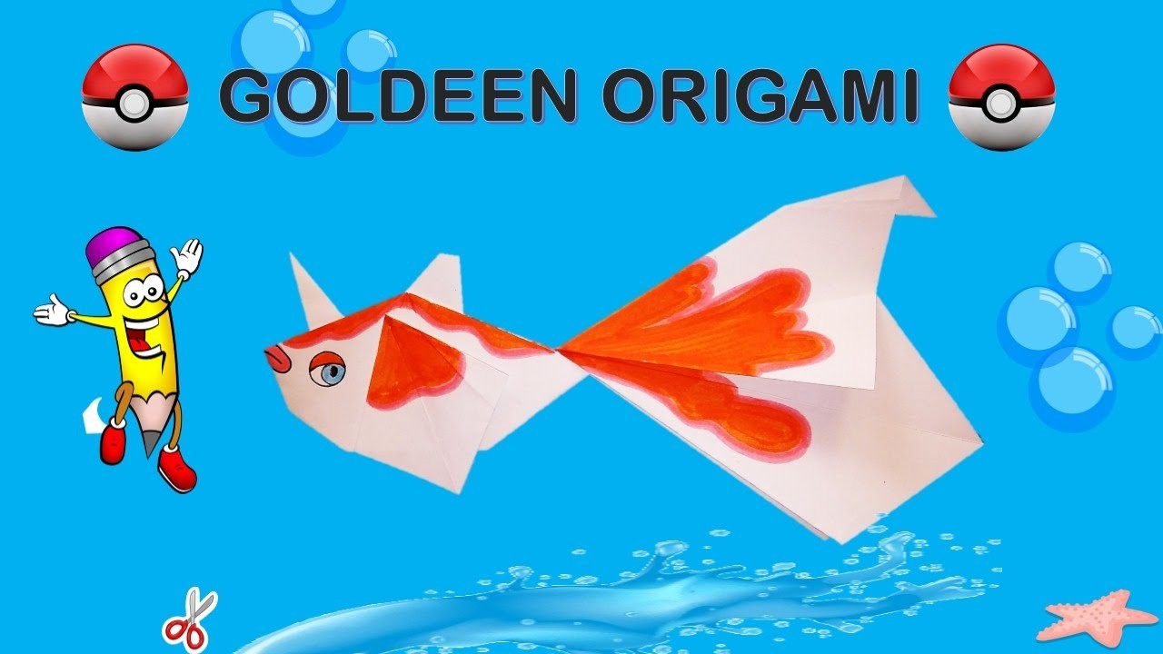 Como hacer Origami de papel paso a paso GOLDEEN, Pokemon Go Easy