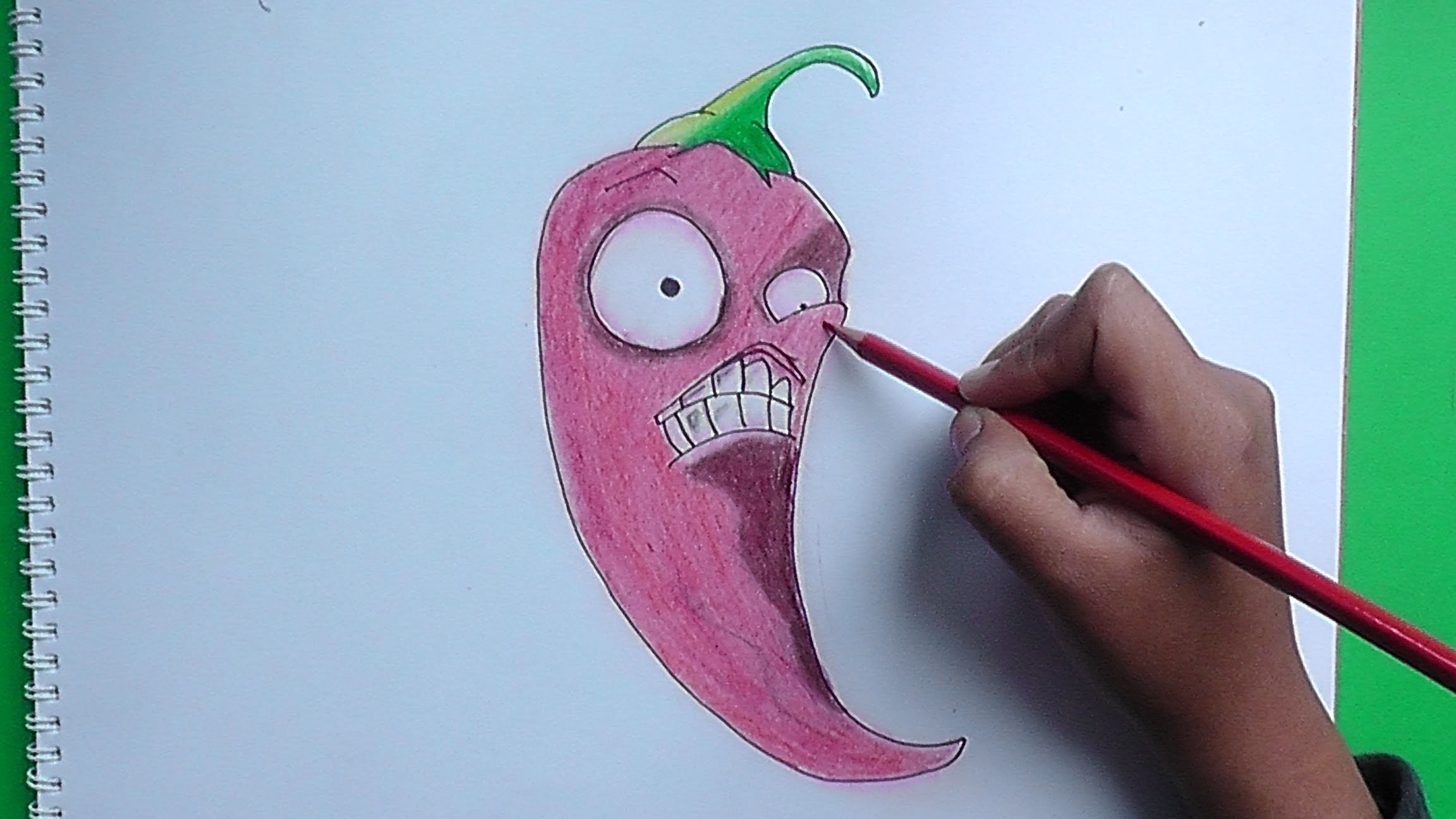 Dibujando a Jalapeño (plants vs zombies) - Drawing a Jalapeño