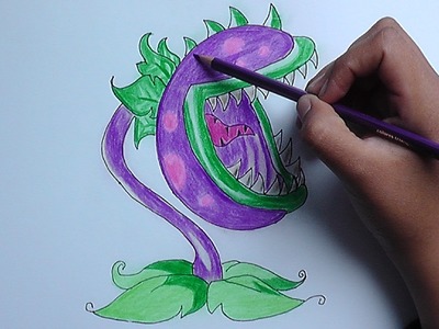 Dibujar y pintar a Planta Carnivora (Plantas  vs Zombies) - Draw and paint plant Carnivora