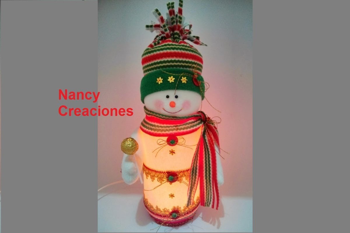 Muñeco de Nieve Lampara - Nancy Creaciones