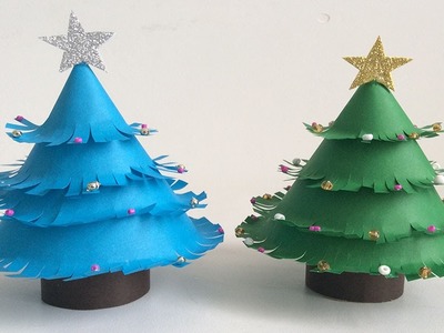 Paper Christmas tree.  Árbol de navidad de papel. Decoraciones navideñas. Christmas decorations.