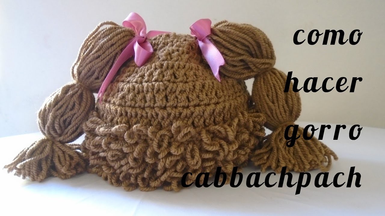 Como hacer gorro tejido de cabbachpach gorro peluca de 0 a 3 meses (SUBTITULADO)