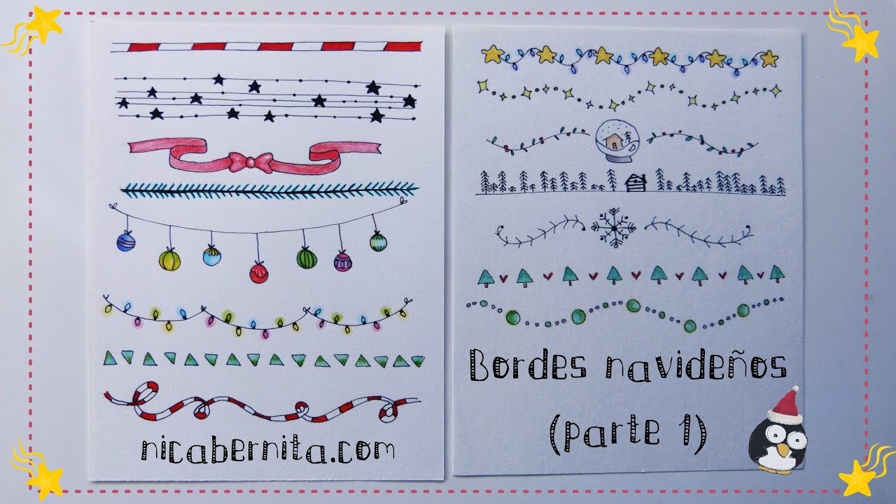 MÁRGENES para cuadernos y BORDES para cartas con dibujos navideños (1) * Nica Bernita