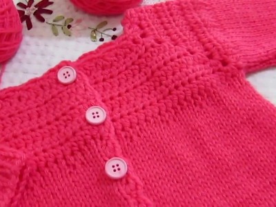 Abrigo de bebè en crochet y dos agujas-
