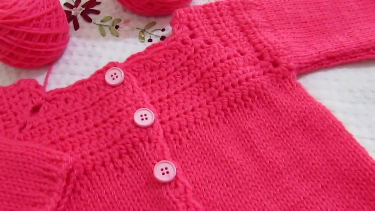 Abrigo de bebè en crochet y dos agujas-