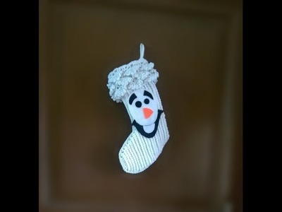 Bota de Navidad tejida en Crochet inspirada en Olaf