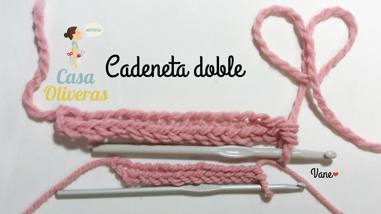 Crochet:  Cadeneta doble (double chain stitch)
