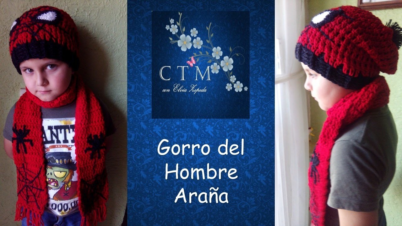 GORRO BEANIE HOMBRE ARAÑA en crochet 2de 2