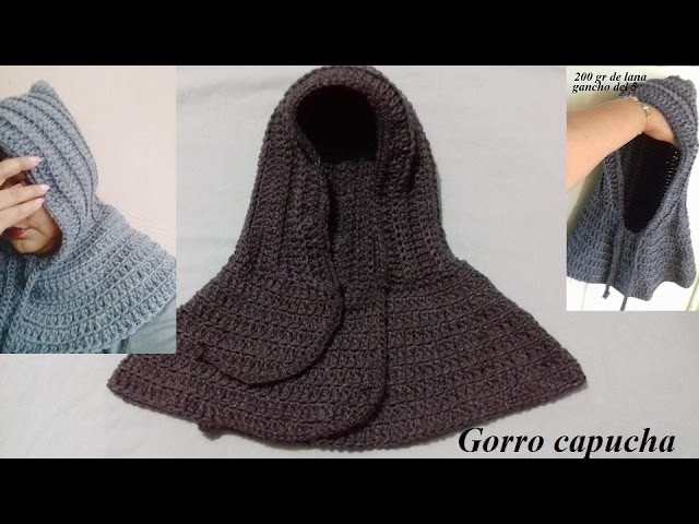 Gorro capucha crochet pily