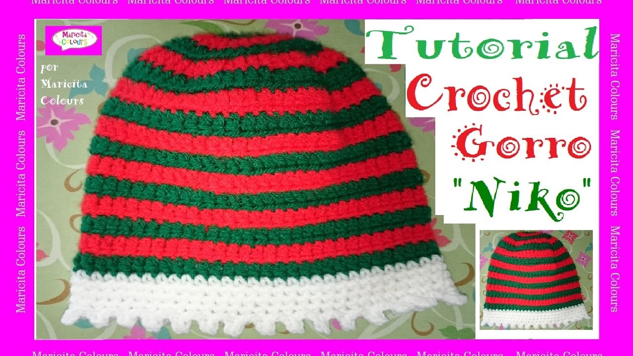 Gorro Navideño a Crochet "Niko" por Maricita Colours Tutorial