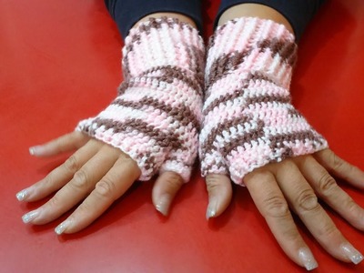 Mitones basicos a Crochet (version ZURDO)