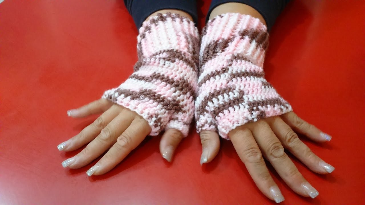 Mitones basicos a Crochet (version ZURDO)