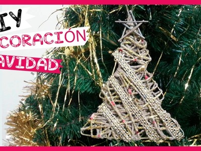 Arbol de navidad  decoracion navidad  manualidades de navidad con yute, alambre y cuerda