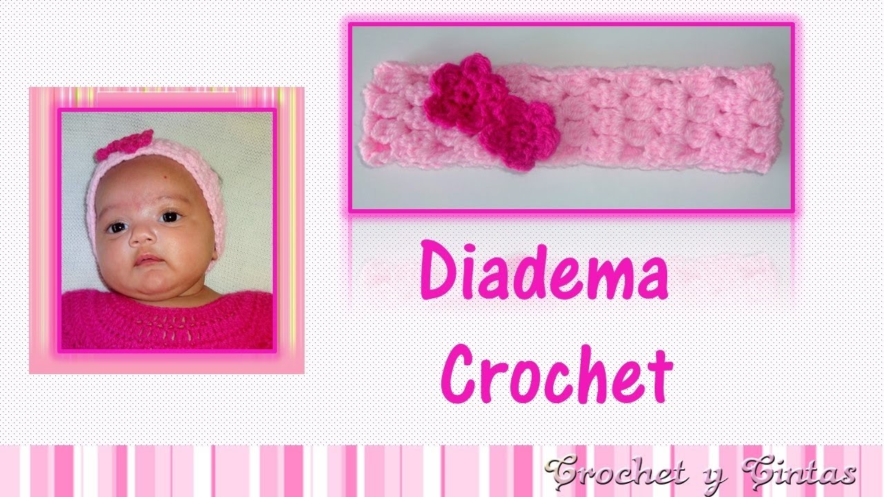 Diadema – Cintillo con flores tejida a crochet (ganchillo)