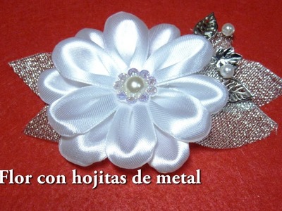 #DIY - Flor con hojitas de metal #DIY - Flower with metal leaflets