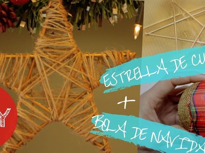 Estrella de cuerda + Bola para el árbol de Navidad | DIY