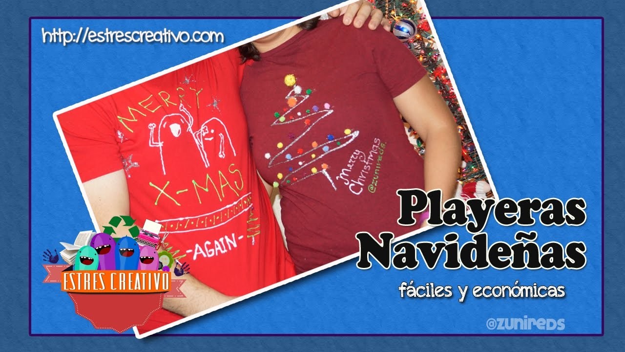 (DIY) Playeras Navideñas y Creativas ☺. Christmas T-SHIRTS