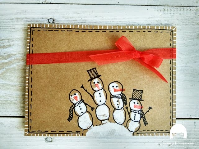 DIY Tarjetas navideñas con niños - Christmas Cards with kids