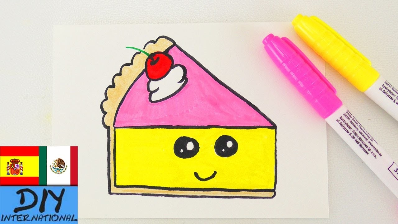 Tutorial de dibujo: Trozo de pastel | Idea para tarjetas de regalo de cumpleaños