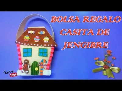 Bolsa regalo casita de jengibre DIY. ideas para chuches y dulces.