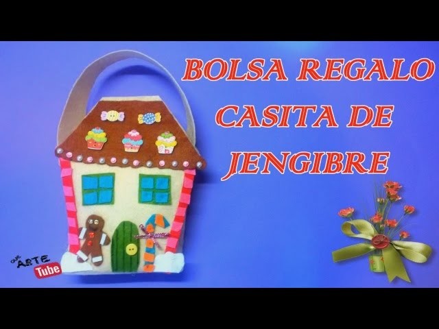 Bolsa regalo casita de jengibre DIY. ideas para chuches y dulces.