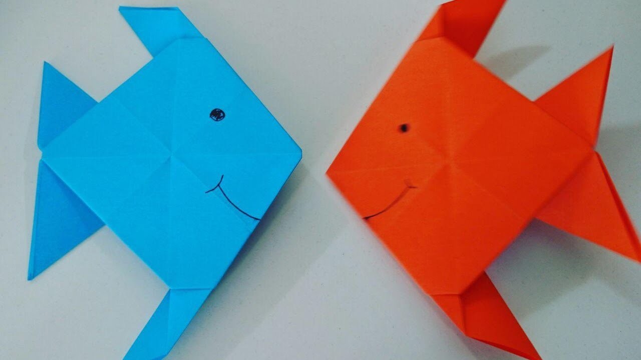 Como hacer un pez de papel muy facil - Manualidades para niños