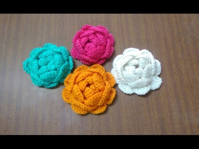 Como tejer preciosas rosas en Crochet - ENGLISH SUBTITLES