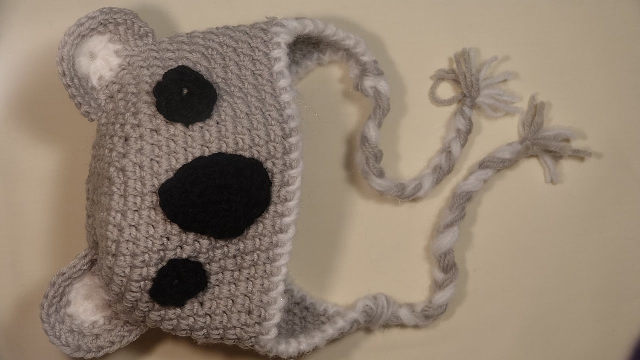 Gorro koala para bebe a crochet.koala hat for baby