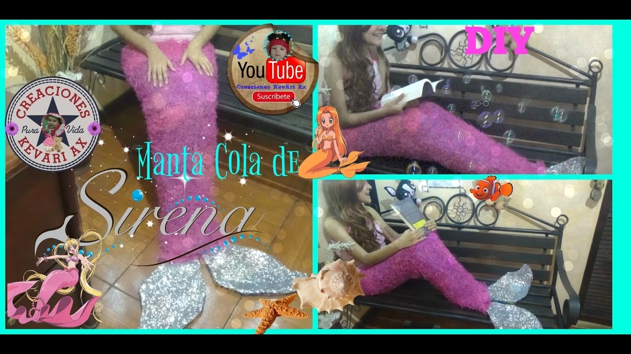 Manta o Cobija Cola de Sirena DIY SIN COSER Muy Fácil. Mermaid Tail Blanket