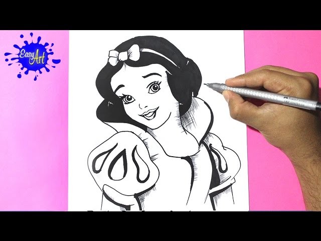 Como dibujar a blanca nieves 2 l how to draw snow white - como dibujar una princesa