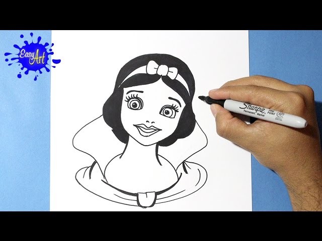 Como dibujar a blanca Nieves l How to draw snow white l Como dibujar una princesa