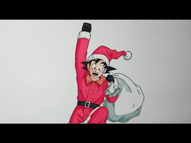 Cómo dibujar a Goku Santa Claus + pequeño mensaje de Navidad :)