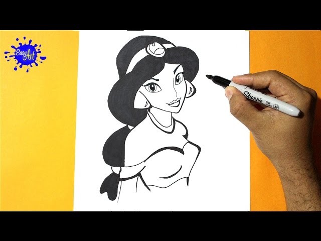 Como dibujar a Jasmin l How to Draw Jasmin l como dibujar una princesa