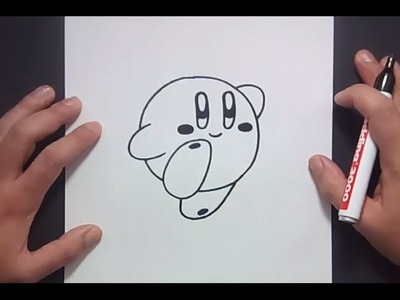 Como dibujar a Kirby paso a paso - Videojuegos Kirby | How to draw Kirby - Kirby video games