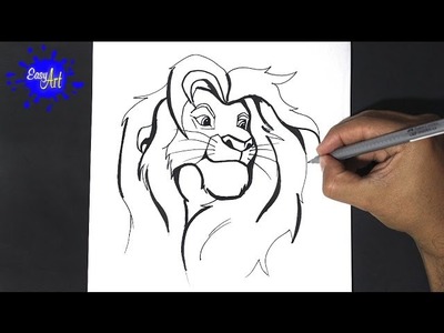 Como dibujar a simba 3 - como dibujar al rey leon - Draw simba lion king - how to draw lion king