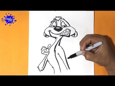 Como dibujar a Timon - How to draw timon - Como dibujar al rey leon