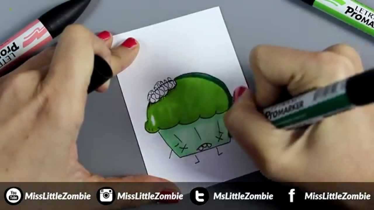Cómo dibujar un cupcake zombie