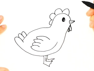 Cómo dibujar un Pollito paso a paso para niños | Dibujos de animales para niños