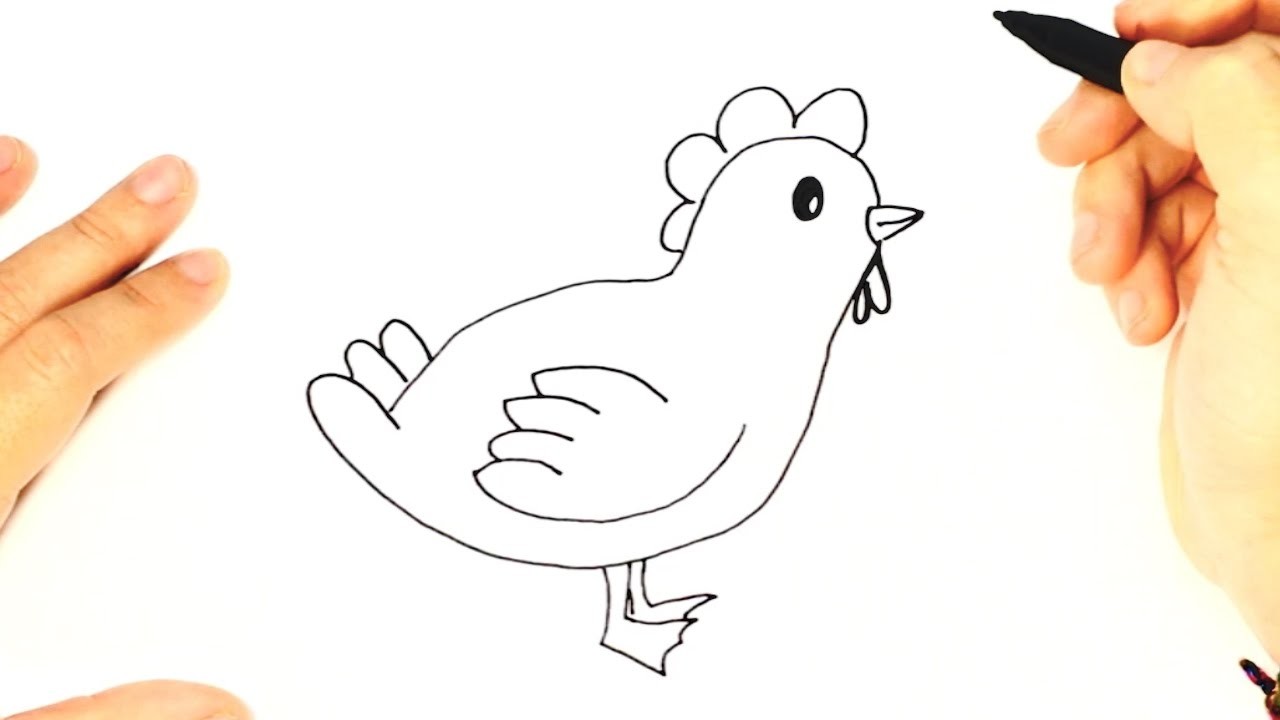 Cómo dibujar un Pollito paso a paso para niños | Dibujos de animales para niños
