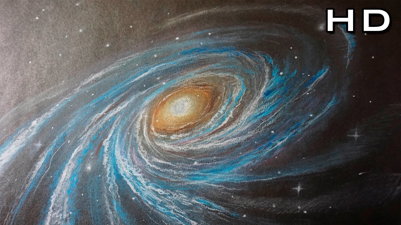 Cómo Dibujar una Galaxia y Estrellas Paso a Paso con Lápices Pastel