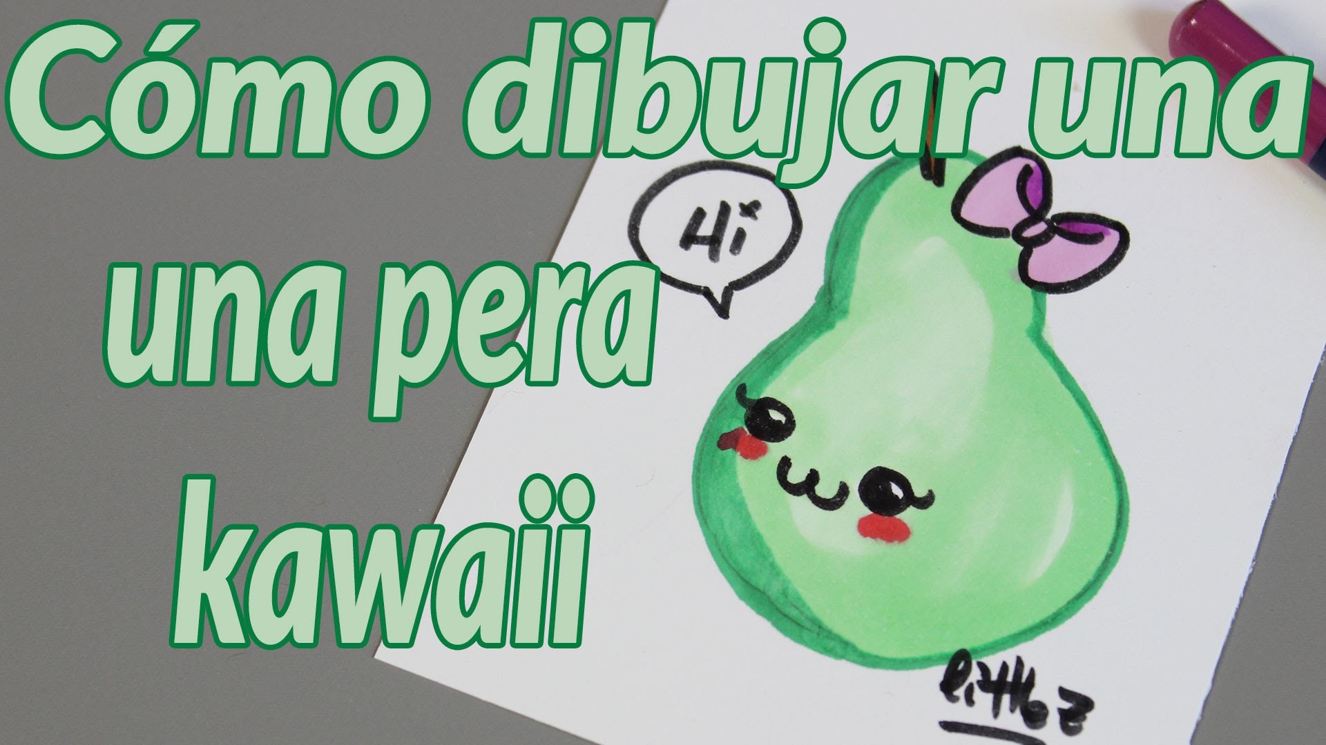 Cómo dibujar una pera kawaii