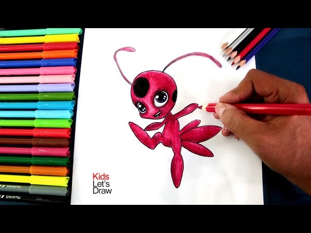 Cómo dibujar y colorear a TIKKI Kwami (Miraculous LadyBug) | How to draw Tikki Miraculous LadyBug