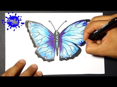 How to draw buterfly - como dibujar una mariposa -  como pintar una mariposa.