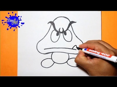 How to draw goomba | como dibujar goomba super  mario bros