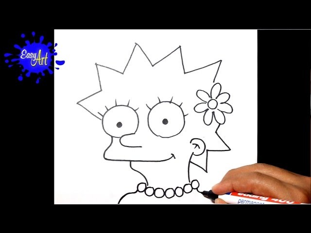 How to draw lisa simpson - como dibujar a lisa simpson - the simpson