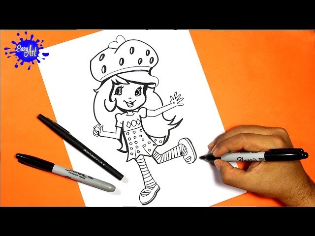 How to draw Strawberry Shortcake 2 l Como dibujar a fresita rosita 2