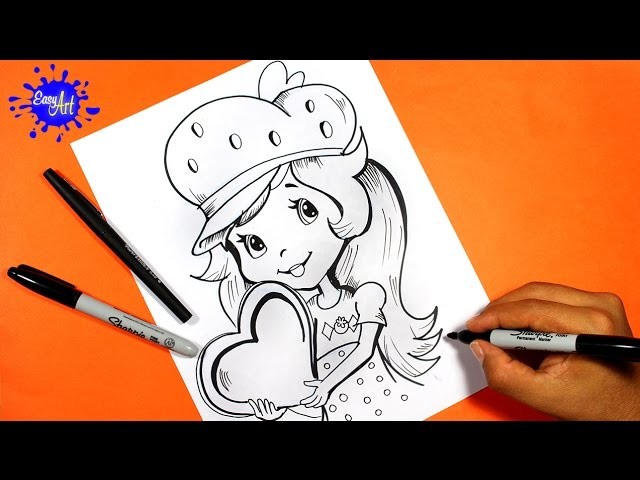 How to draw Strawberry Shortcake l Como dibujar a fresita rosita 3