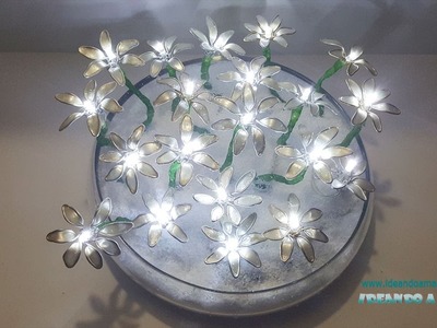 Centro de flores con luces