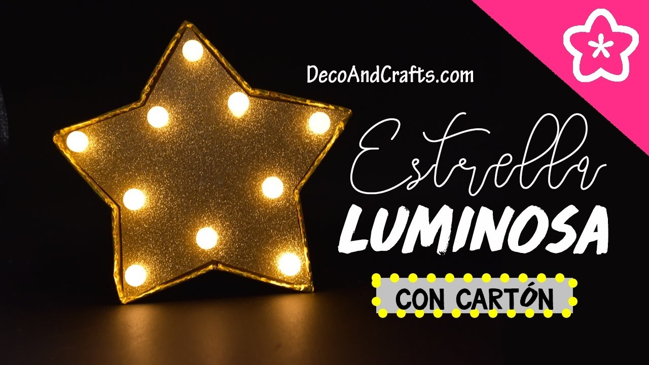 Lampara de cartón estrella Luminosa para el Arbol de Navidad - DecoAndCrafts